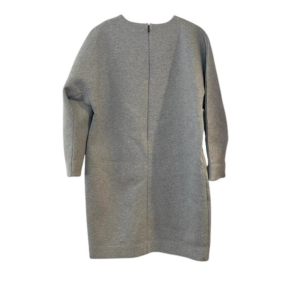 Everlane Womens‎ Gray Cotton Scuba Knit Shift Mini Dress Size S Long Sleeve - Picture 3 of 6